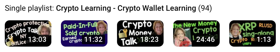 Crypto Learning YouTube Playlist